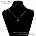34500 XUPING fashion Synthetic CZ  14K gold color little girl heart shape   pendant